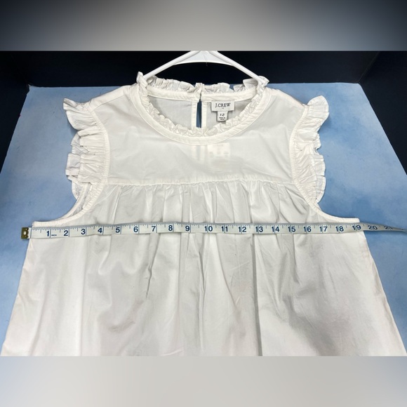 NWT J.Crew Ruffle Poplin Sleeveless Top White - Picture 7 of 8